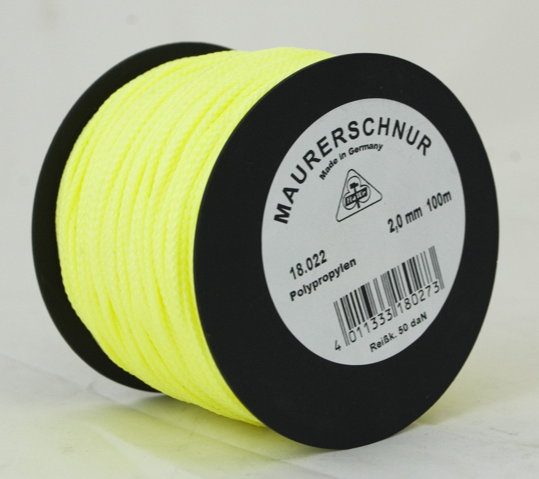 HaWe Maurer cordino in polipropilene, 100 m x 2 mm, colore: giallo acceso, 18.022