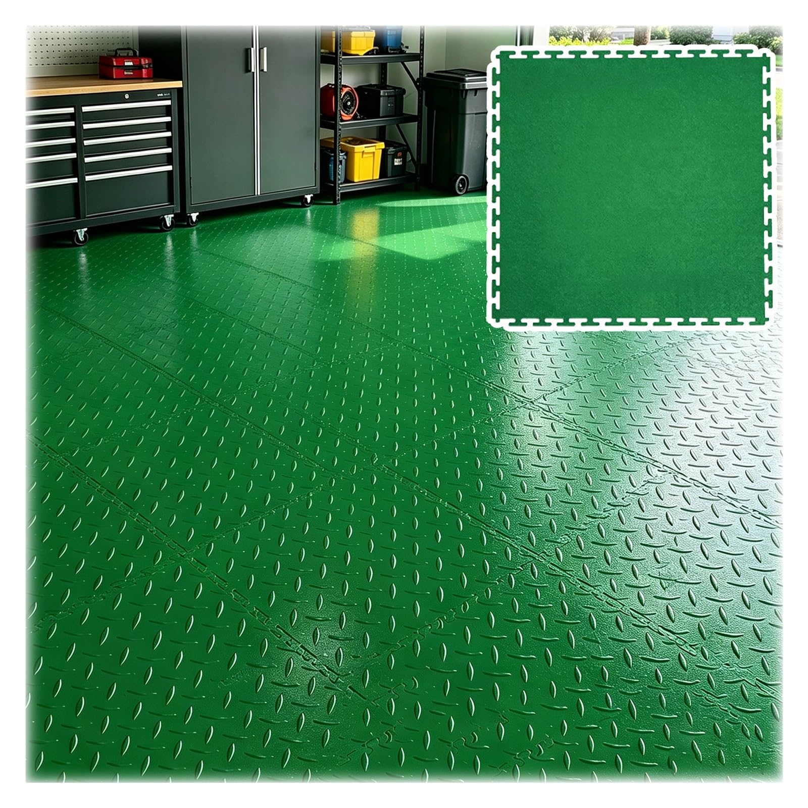 Lot de 10 dalles de sol modulaires emboîtables de 5 mm d'épaisseur, idéales pour le garage ou l'espace de travail, connexion sécurisée