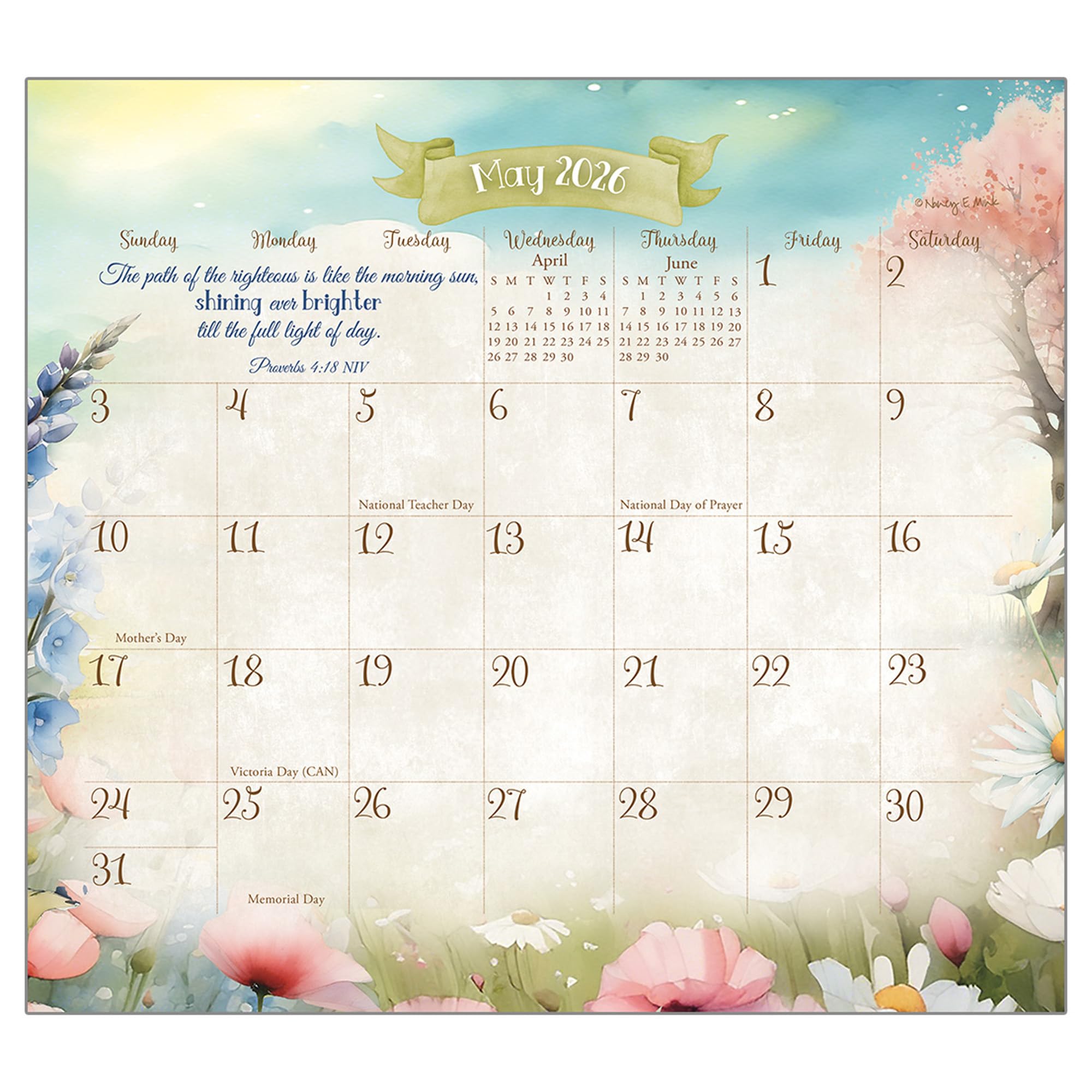 Legacy Publishing Group 2026 Magnetic Calendar 12-Month Schedule Organizer Pad 8.5 x 9.5 inch Faithful Heart and Home