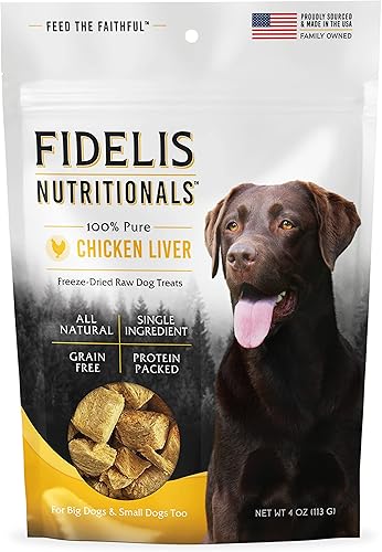 FIDELIS Golosinas crudas liofilizadas para perros pequeños, medianos y grandes, con alto contenido de proteínas, sin gluten, aperitivos saludables
