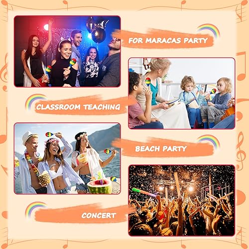 Miniatura 7 de 20 unidades de 7.87 pulgadas Maracas de madera para rumba, sonajeros de percusión de mano, maracas de madera mexicana para adultos y niños,