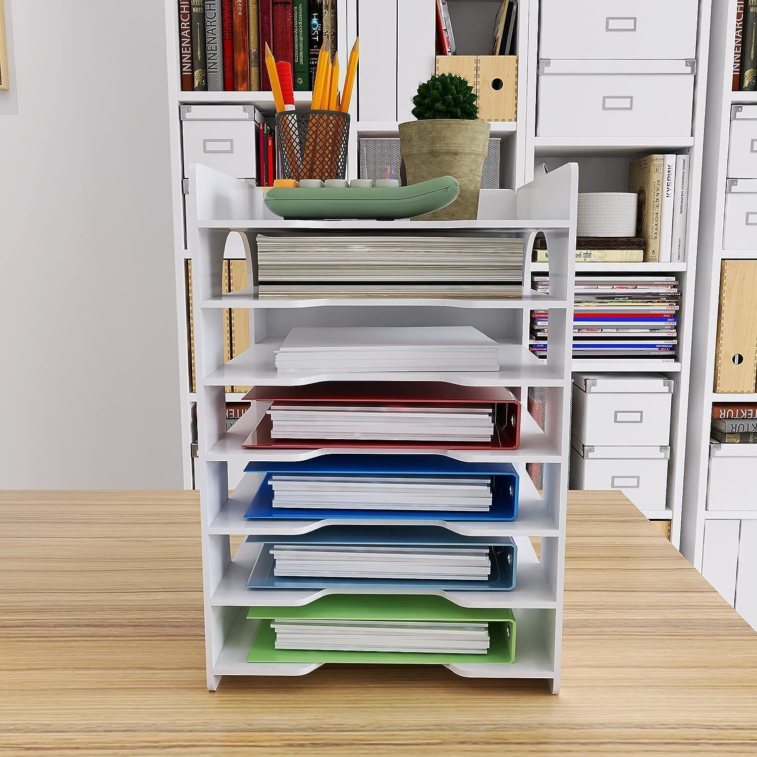 OHMG 7 Niveaux Organiseur de Bureau A4 Banette Trieur Casier Module de Rangement pour Bureau à Domicile