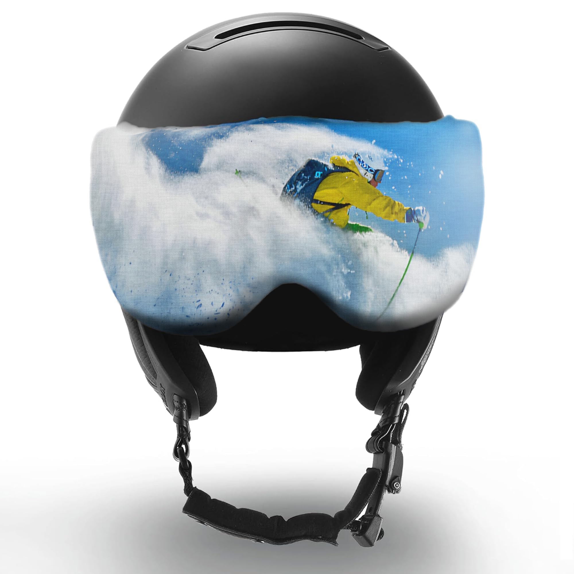 Protection de visière pour casque de ski Two Horizons avec chiffon microfibre - Style sourire