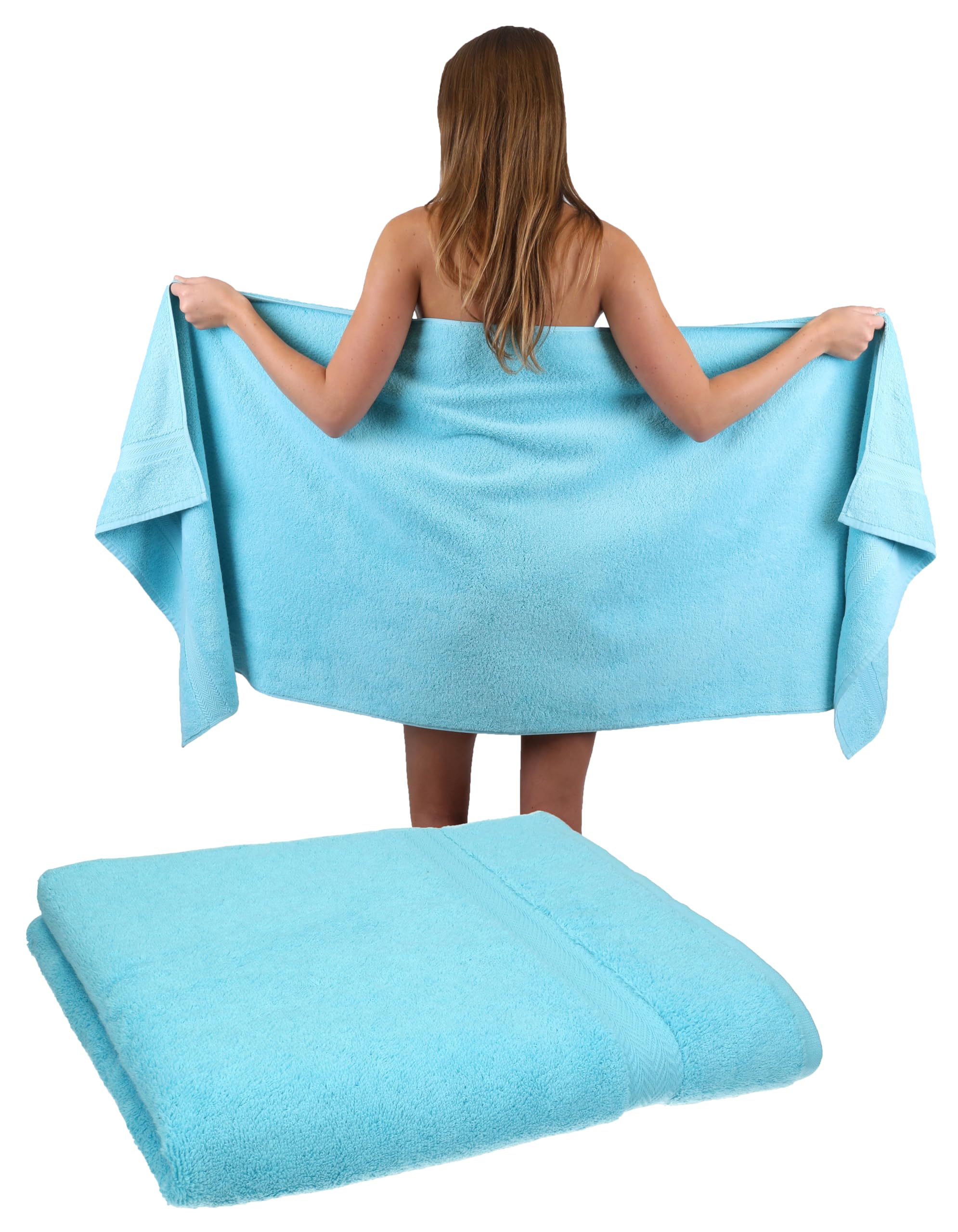 Betz Premium Juego de 2 Piezas de Toallas de Sauna 100% algodón XXL Toalla de baño 70x200 cm - Turquesa