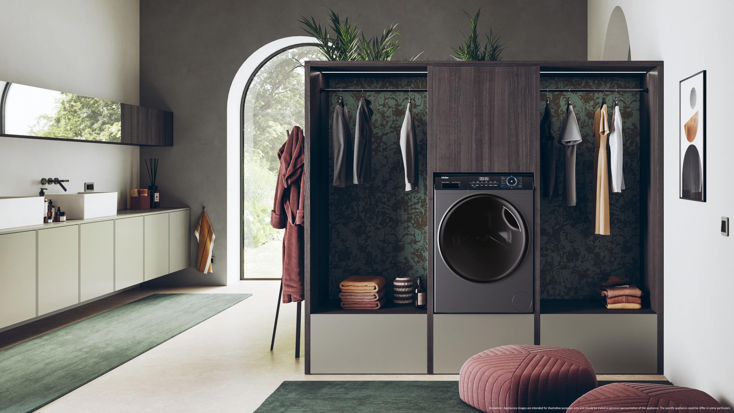 Haier I-Pro Serie 3, Wäschetrockner 8 + 5 kg, freistehend, Klasse A, 1400 Umdrehungen, Dampf, Gewichtssensoren, programmierbarer Start, HxBxT 85 x 60 x 62 cm, Anthrazit - HWD80-B14939S8-S | Dampf, AI Weight Sense, Startvorwahl, freistehend, HxBxT 85 x 60