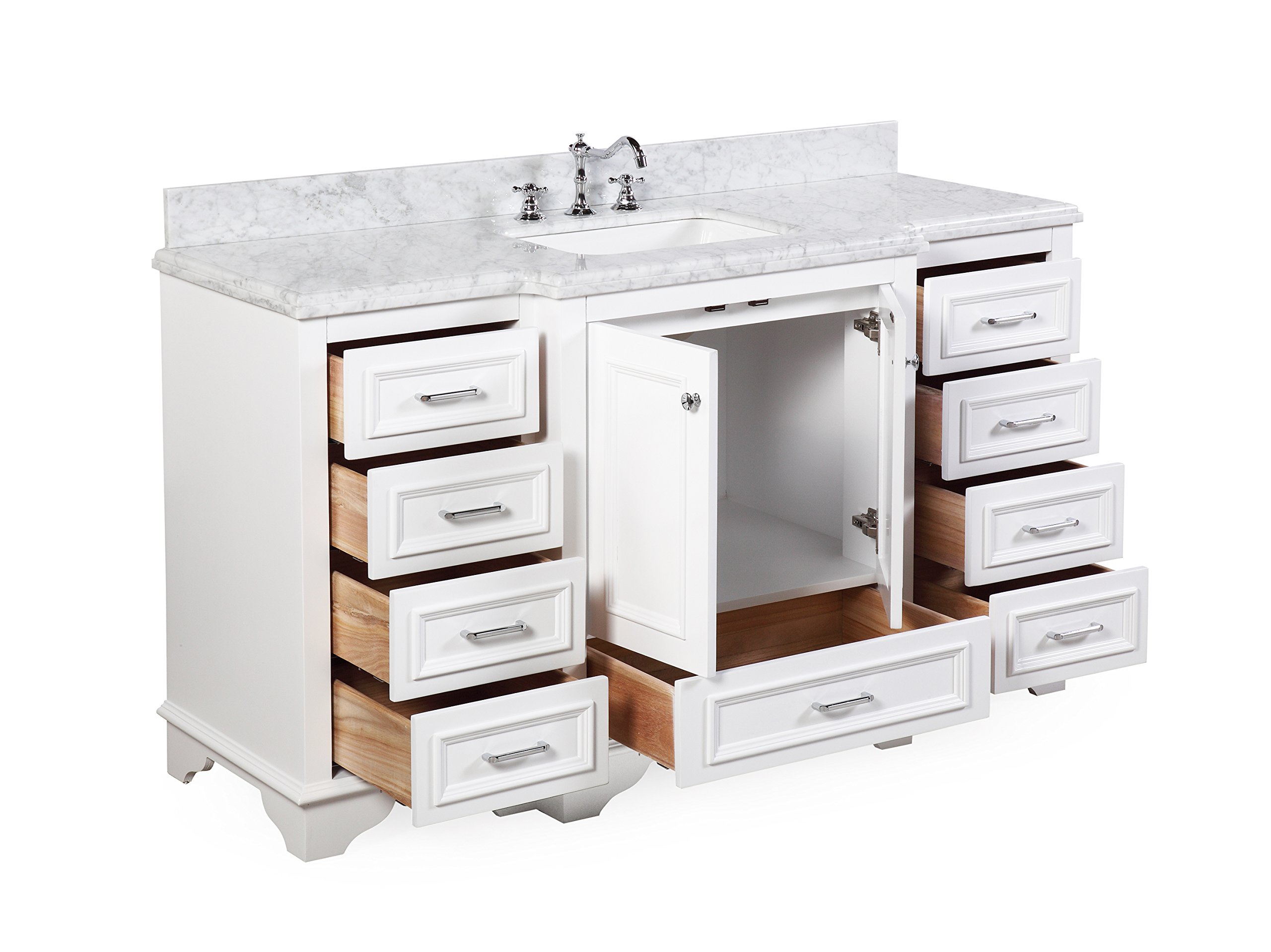 Nantucket 60inch Single Bathroom Vanity (Carrara/White) Includes