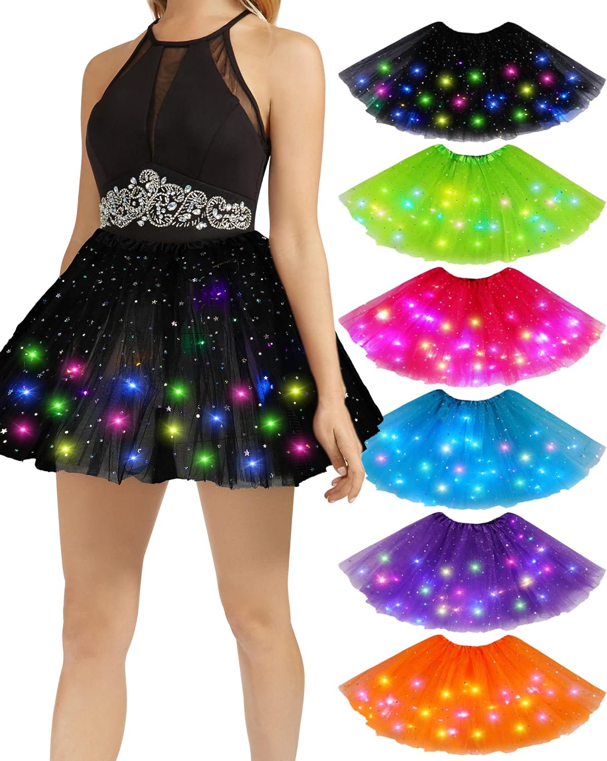 Light Up Tulle Tutu Skirt (6 pieces)