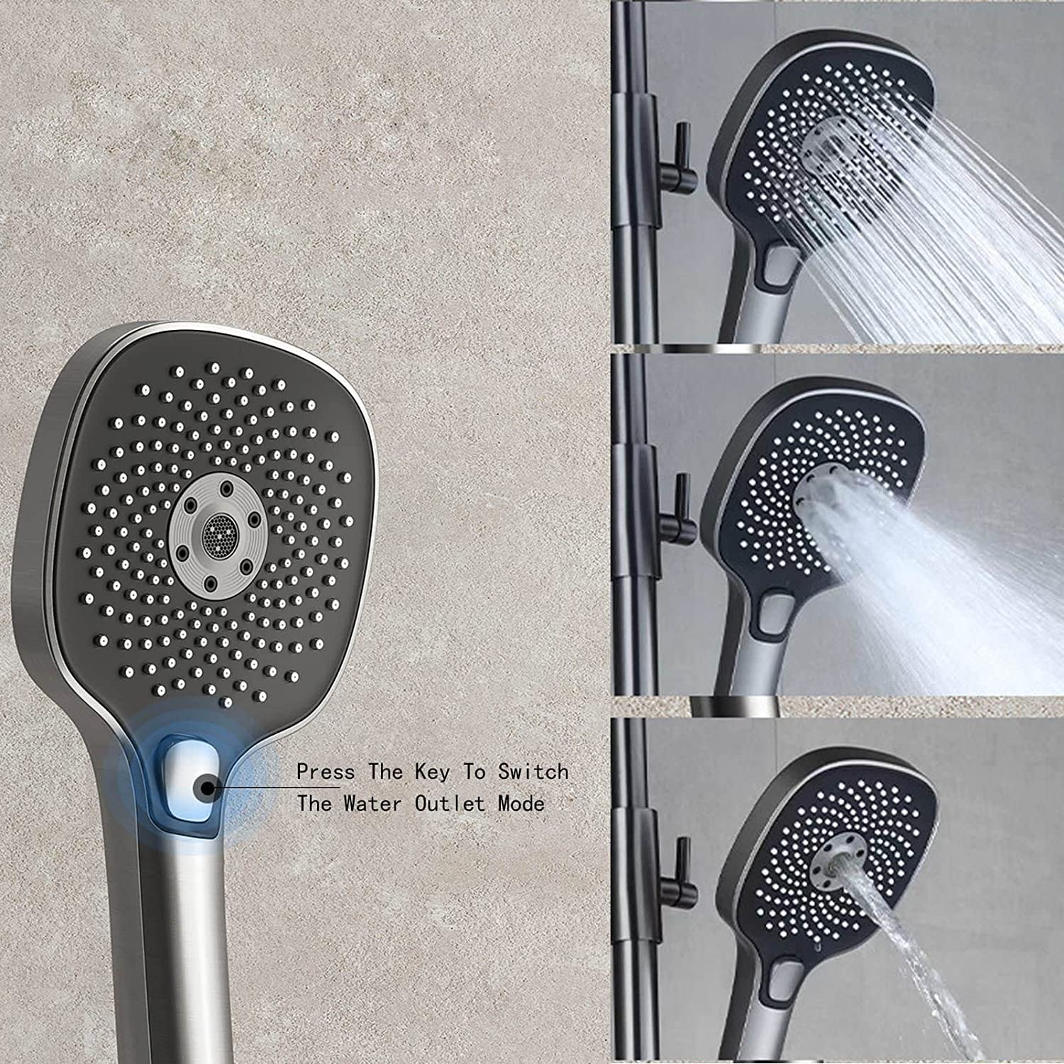 Set Rubinetto Doccia, Set termostatico con Display Digitale della Temperatura, soffione a Pioggia, Include Doppia Testa, beccuccio per Vasca e spruzzatore per Bidet I