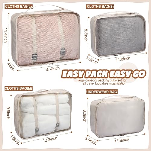 Miniatura 2 de Juego de 16 cubos organizadores de equipaje, bolsas organizadoras de equipaje para maletas de viaje, cubos de equipaje con bolsa de aseo y bolsa