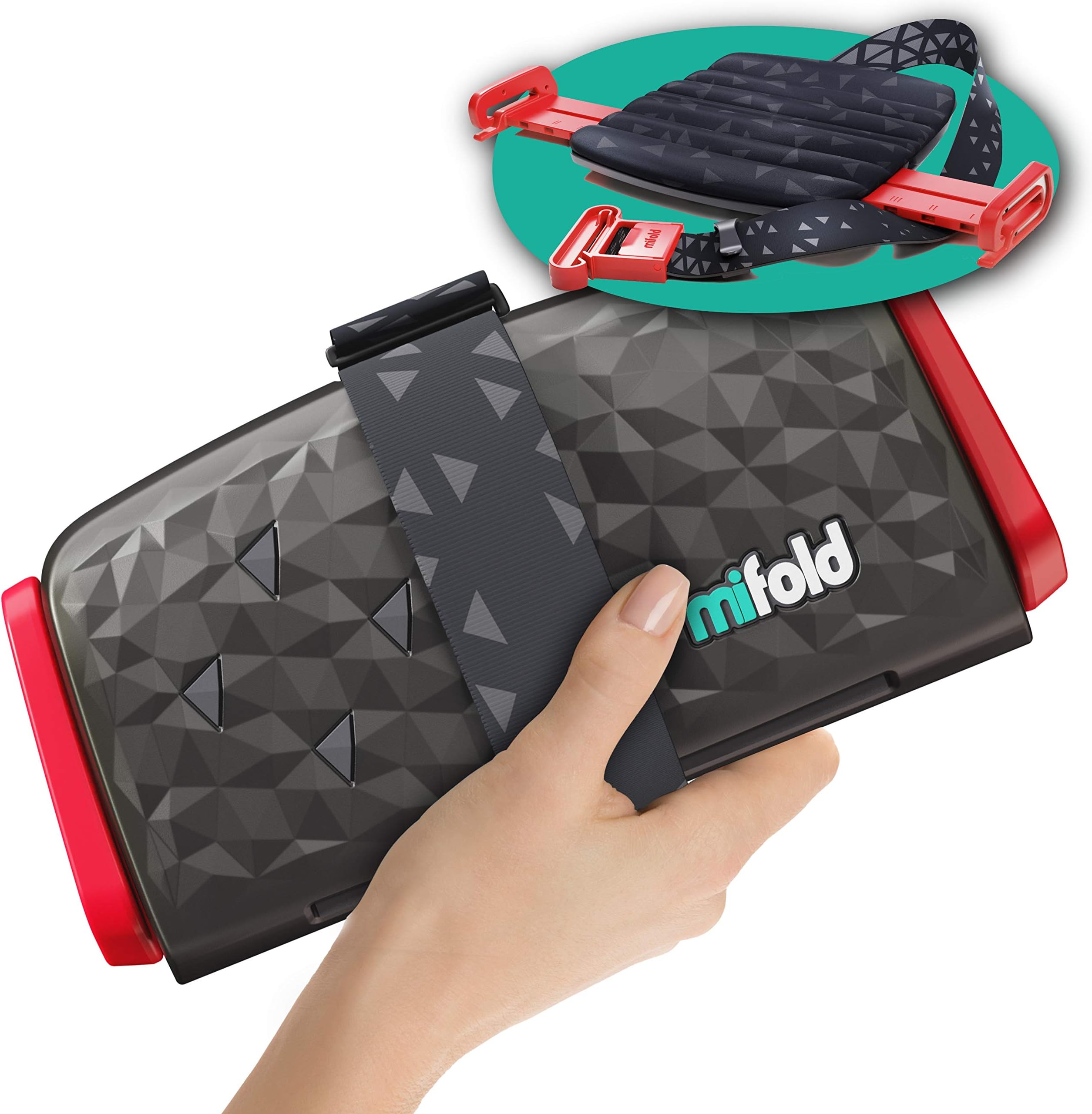 New Mifold Comfort Grab-and-go Car Backless Booster Seat-Compact and Portable for Every Day, Carpooling, Travel, Charcoal Grey