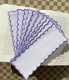 10pcs 14ct Purple Edged Blank Cross Stitch Bookmarks, Blank aida Bookmark to Cross Stitch