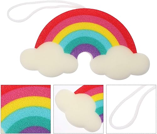 Miniatura 9 de 2 unids niños bola de baño Rainbow Bath Shower Sponges Baby Bath Sponge Scrubbers herramientas de baño para bola de baño arco iris niños cepillos de