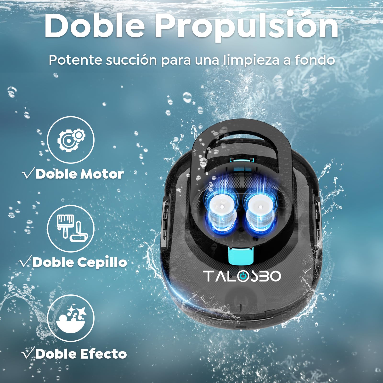 (2026 Upgrade) S1PRO Robot Piscina, Doble Motor Robot Limpiafondos Piscina Sin Cable, 120 Min de Limpieza, Carga en 2.5h, Autoaparcable, para Piscinas de Fondo Plano 100 m²
