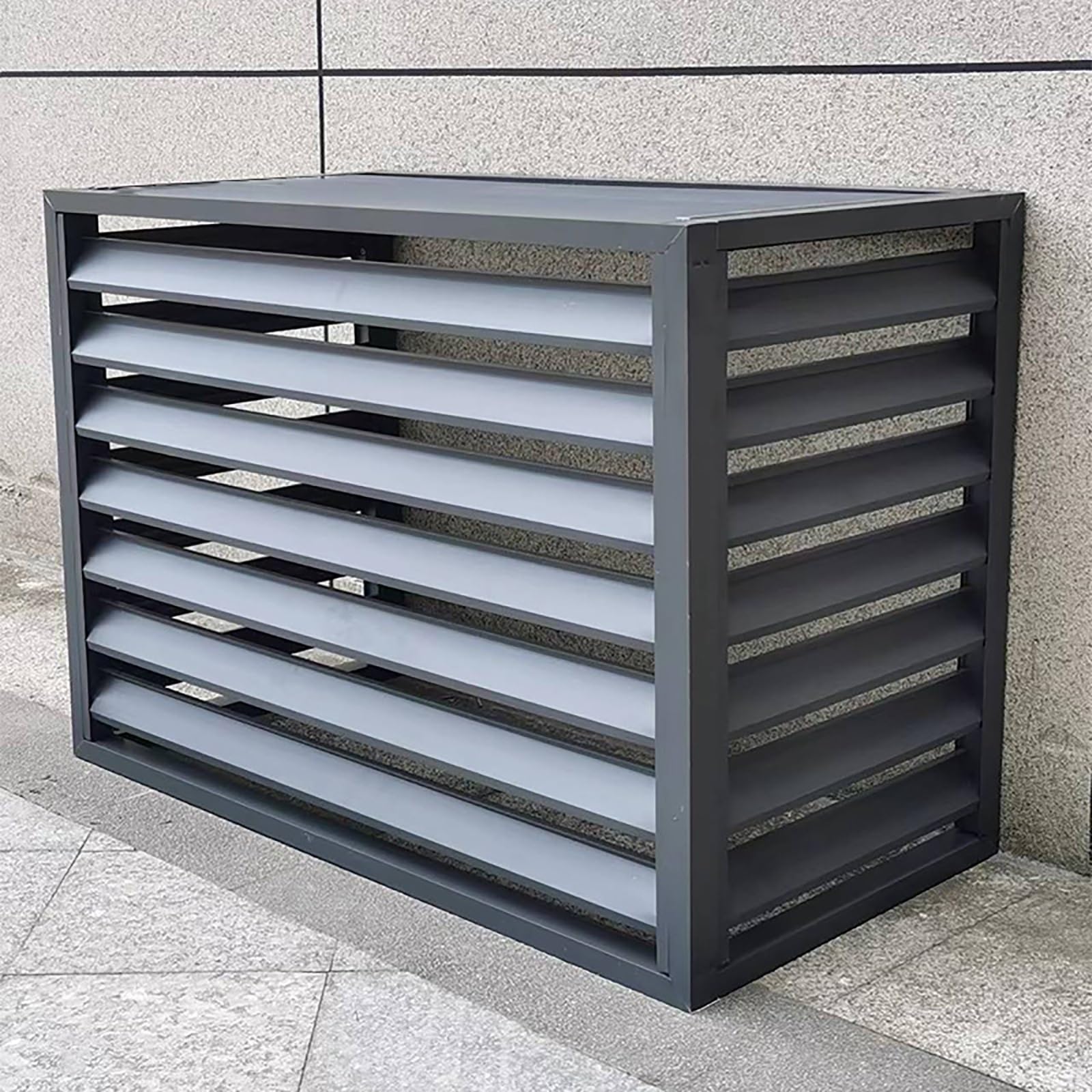 QYMYOZ Outdoor AC Unit Privacy Cover Aluminum Air Conditioner Fence Screen Protective Cover for Condenser & Heat Pump Weatherproof Grilles for Outdoor Units Enhance Privacy & Pr