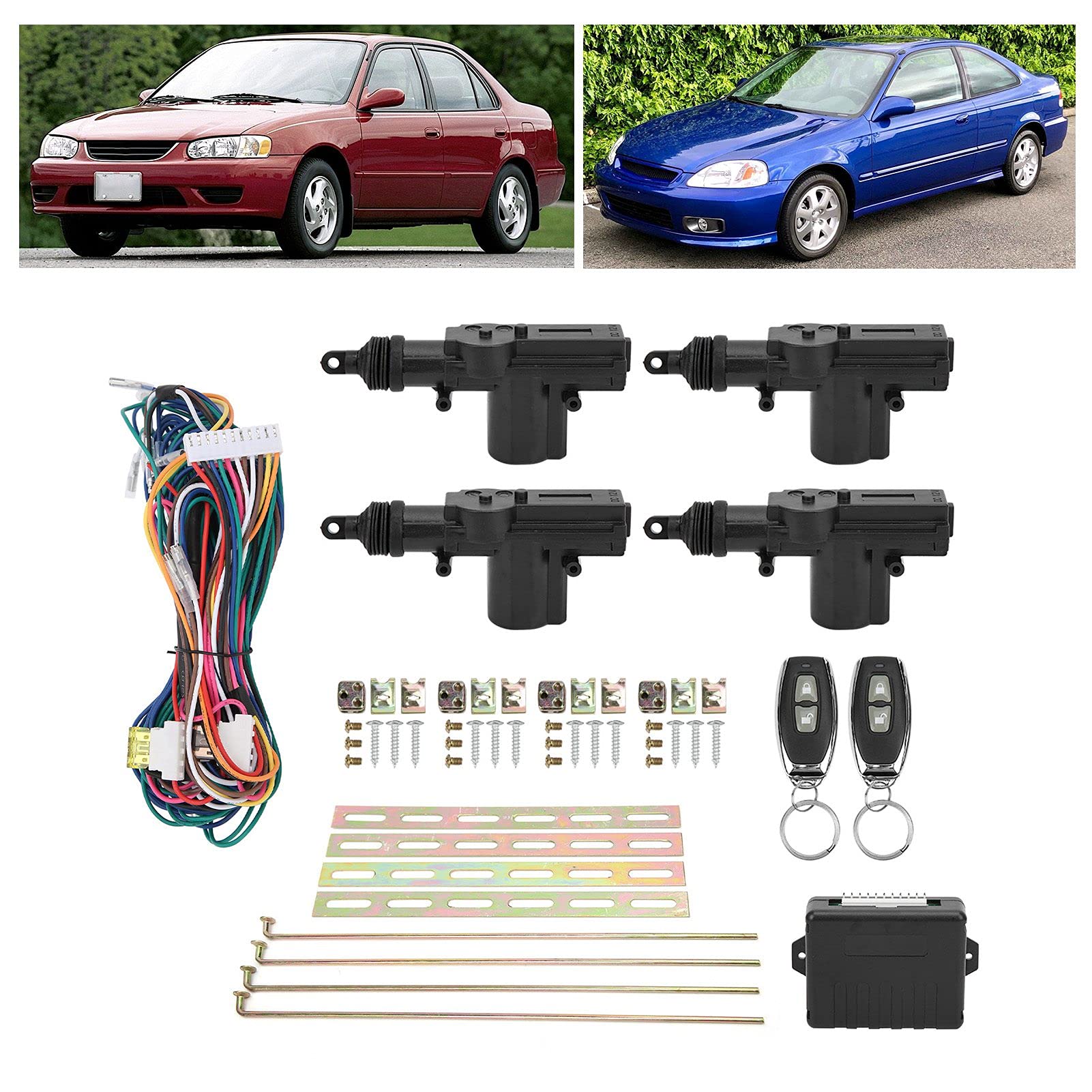 Zentralverriegelung Satz mit Fernbedienung, Keyless Entry System 12V LED Anzeige 2 Controller