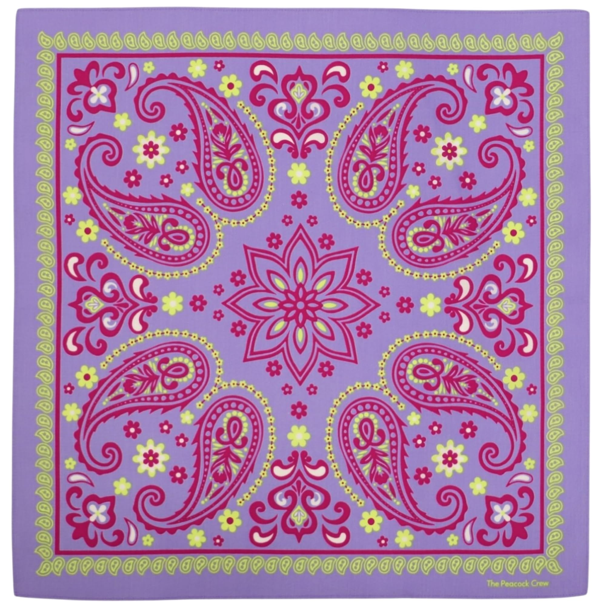 The Peacock Crew Premium Soft Cotton Designer Bandana for Men and Women 22x22 in