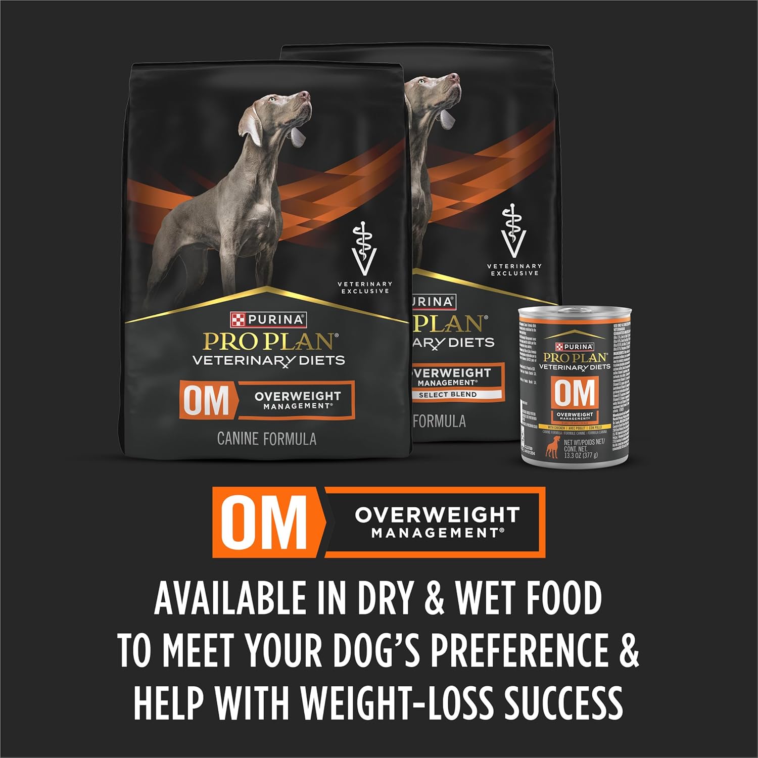Purina Pro Plan Veterinary Diets OM Overweight Management Canine Formula Dog Food Wet Formula - (Pack of 12) 13.3 oz. Cans