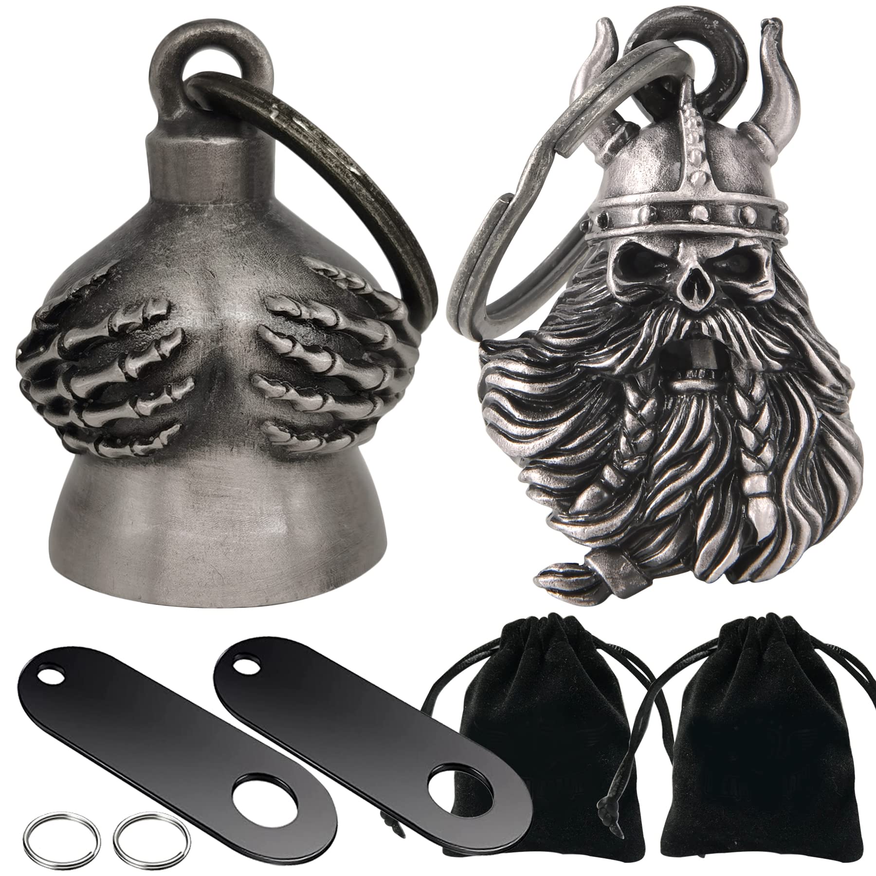 Dream Apparel 2 Pack Motorcycle Bells Guardian Angel for Biker Rider Men Women Ride Riding with Hangers, Drive Away Gremlins
