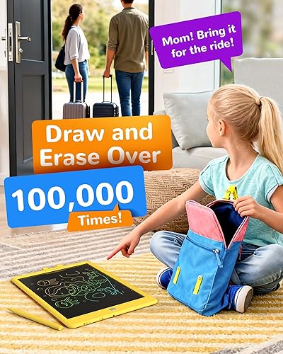 Miniatura 5 de KOKODI Tableta de escritura LCD, tableta de dibujo colorida de 10 pulgadas, almohadillas de dibujo electrónicas reutilizables borrables, juguete