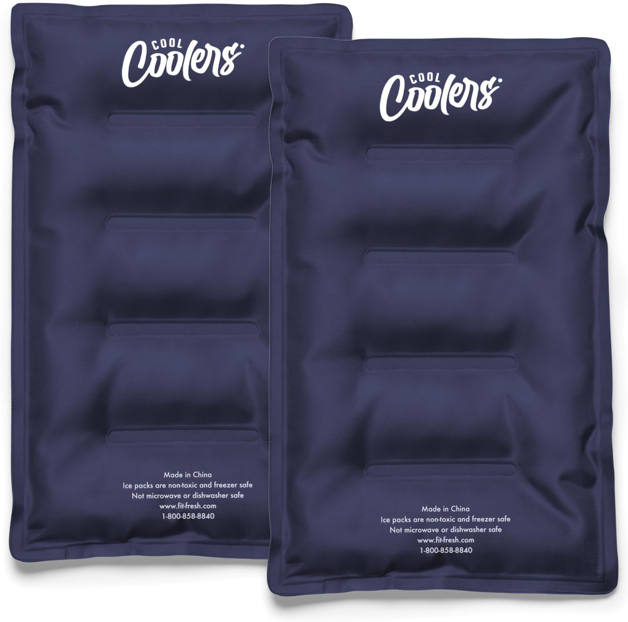 Cool Coolers 2 Pack Soft Ice Packs for Cooler, Flexible Stretch Nylon, Lunch Box Ice Packs, Ice Packs for Lunch Boxes