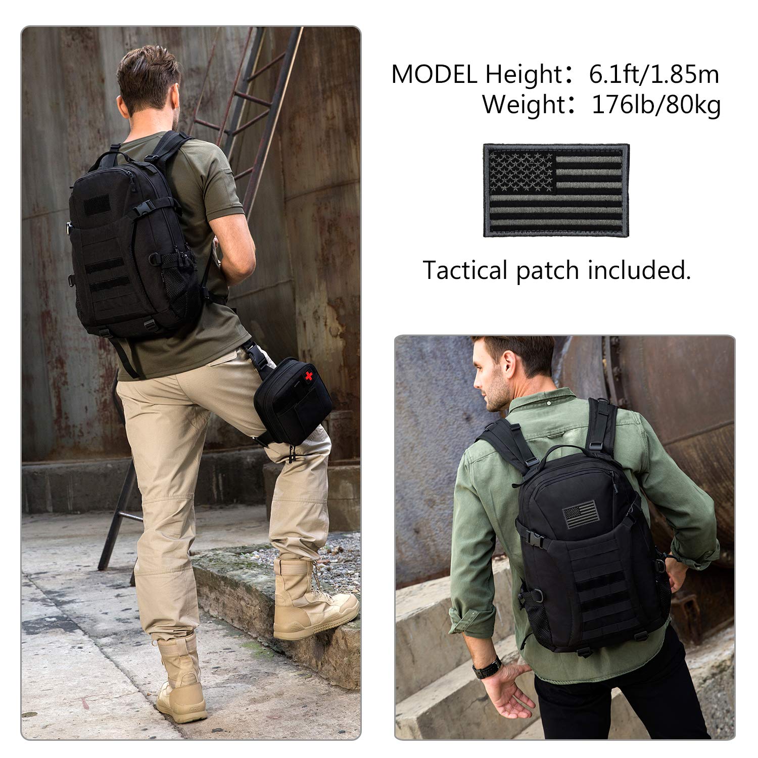 ArcEnCiel Motorcycle Backpack Tactical Military Molle Gym Badminton Bag