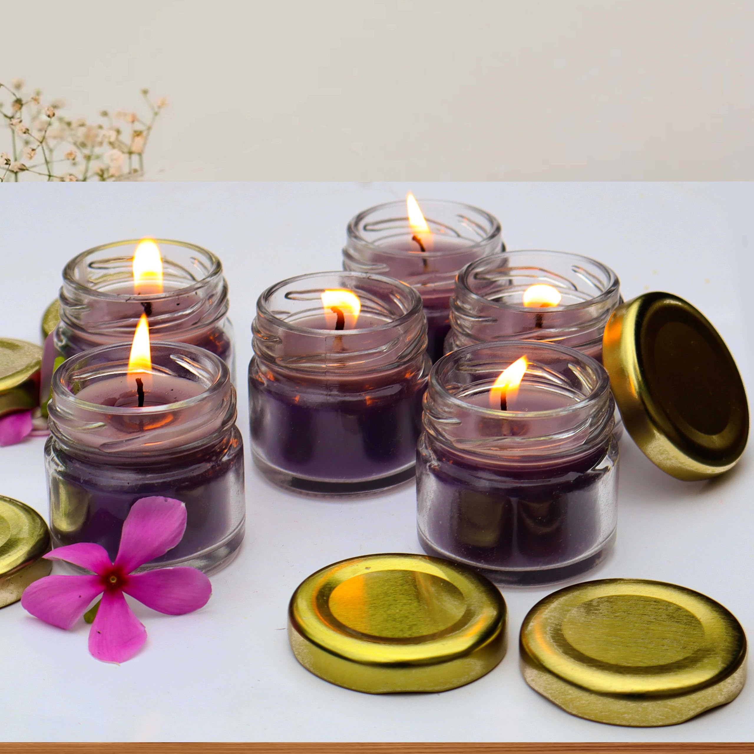 Pure Source India Mini Jar Scented Candle – Set of 6, Smokeless & Long Burning, Ideal for Gifting, Travel & Home Décor (Rosemary)-image-45