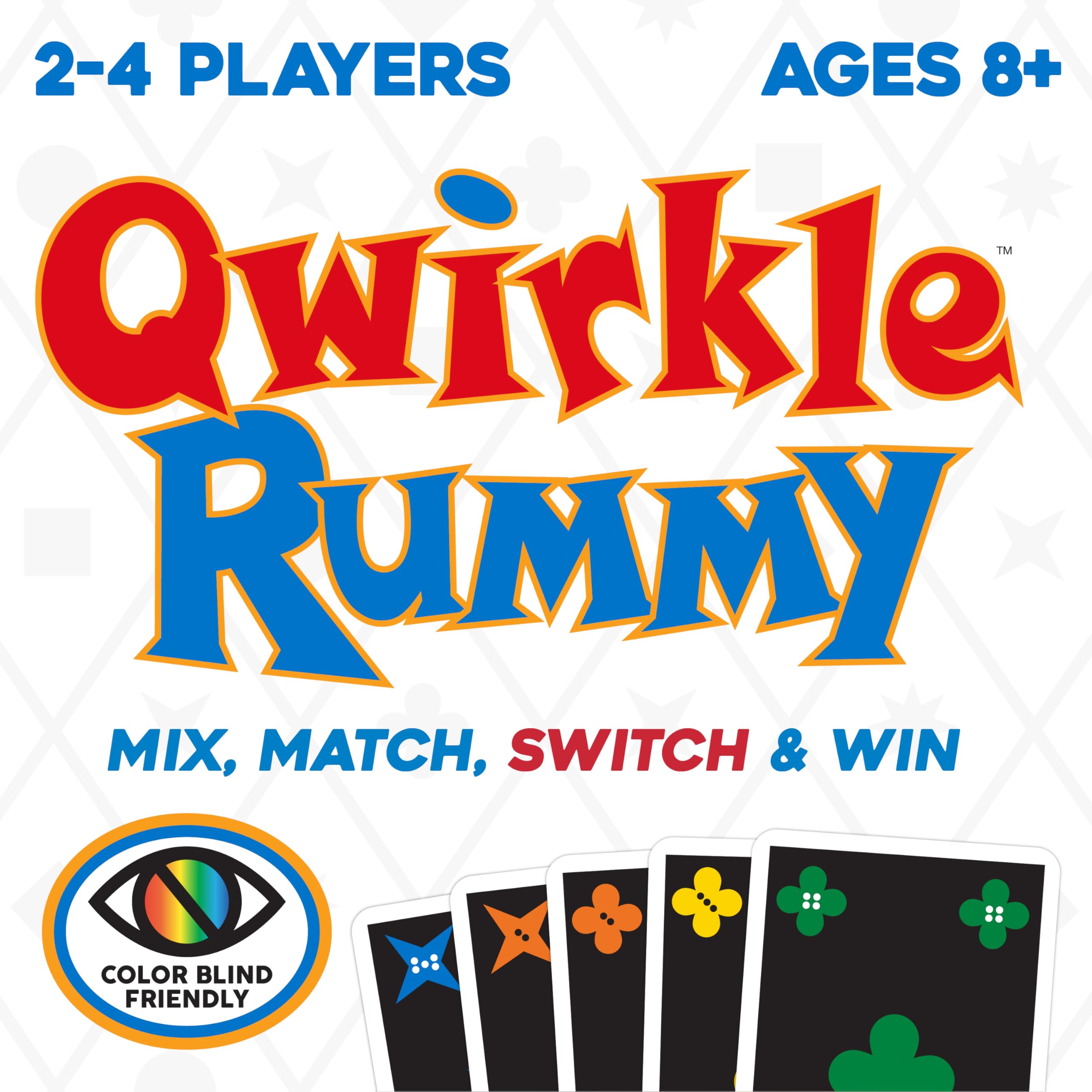 Mindware Qwirkle Rummy (Color-Blind-Friendly) - Jeu de cartes familial - À partir de 8 ans - 2 à 4 joueurs - Temps de jeu de 20 minutes
