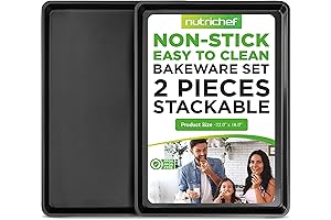 NutriChef Set of 2 Extra-Large Nonstick Carbon Steel Baking Pans