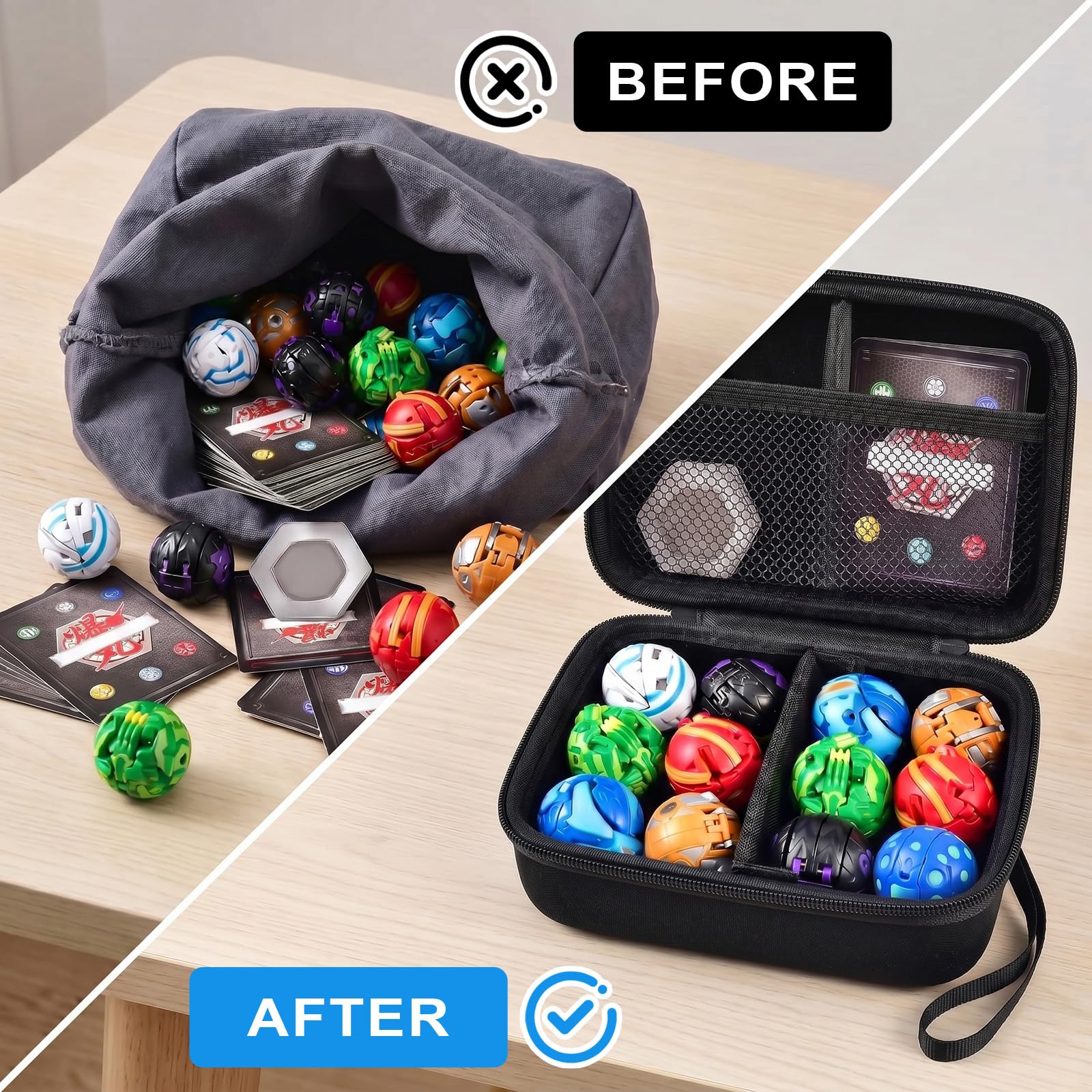bakugan aufbewahrung PAIYULE Koffer kompatibel mit für Baku-Ausrüstung, Spielzeug-Organizer, für Bakucores-Karten und Ultra Sammel-Actionfiguren, Spielzeug-Behälterhalter für Bakugon-Figuren (nur Box Toys Farbe:schwarz Smoothly zips up design Kontoauszüge: Über welchen Zeitraum cat_426
