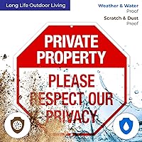 Vista 5 de Private Property Please Respect Our Privacy Sign, 12 x 12 pulgadas, libre de óxido, aluminio 040, resistente a la decoloración, fabricado en Estados