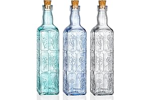 3 Pack Vintage Bottles with Corks for Centerpiece