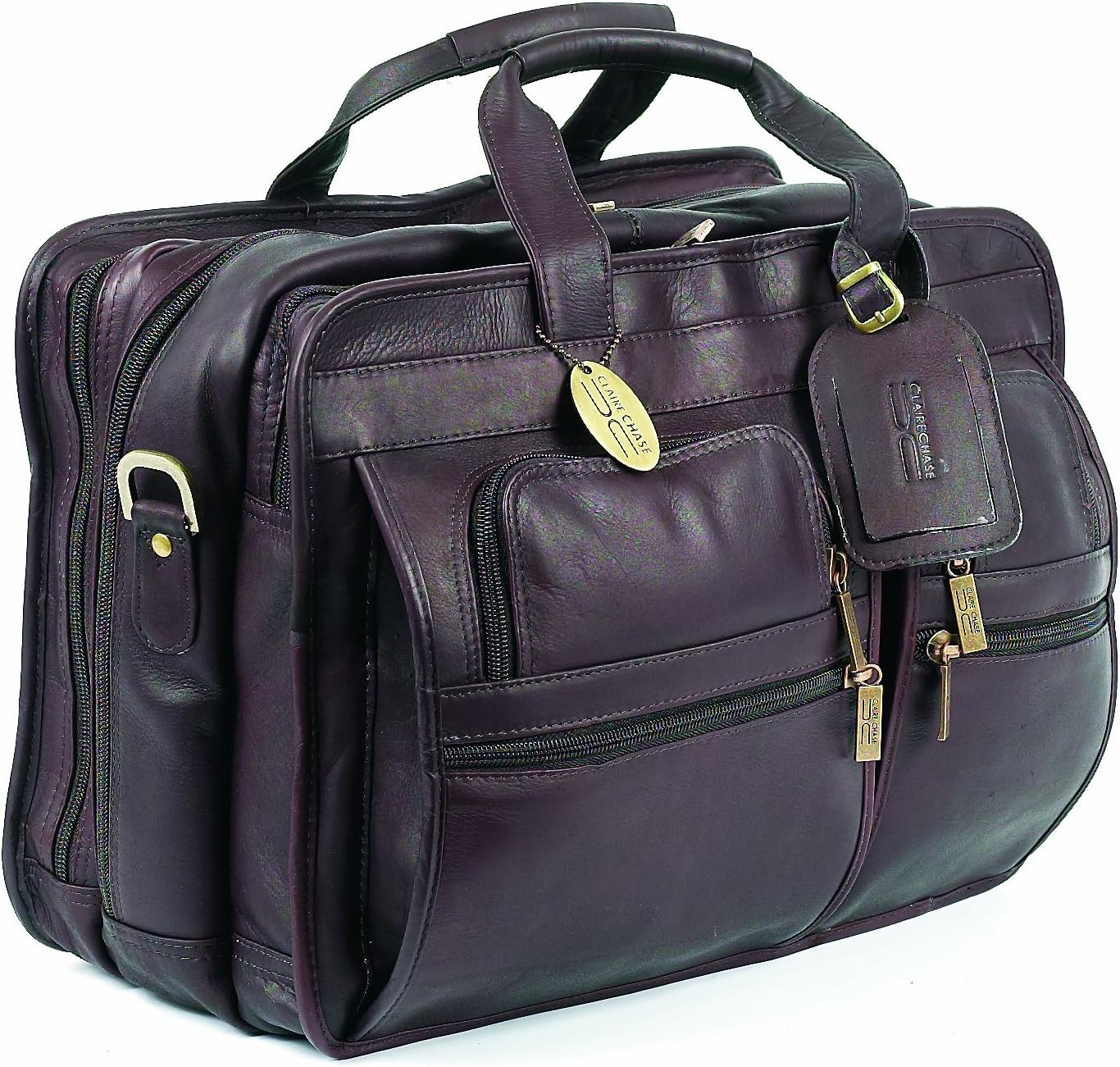 Claire Chase Executive Computer Briefcase, Saddle, One Size