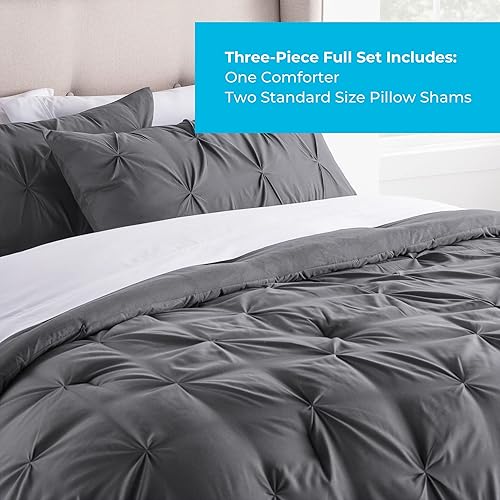Miniatura 4 de LINENSPA - Edredón de microfibra hipoalergénico, con relleno sintético, para usar todo el año, tamaño individual XL, gris oscuro