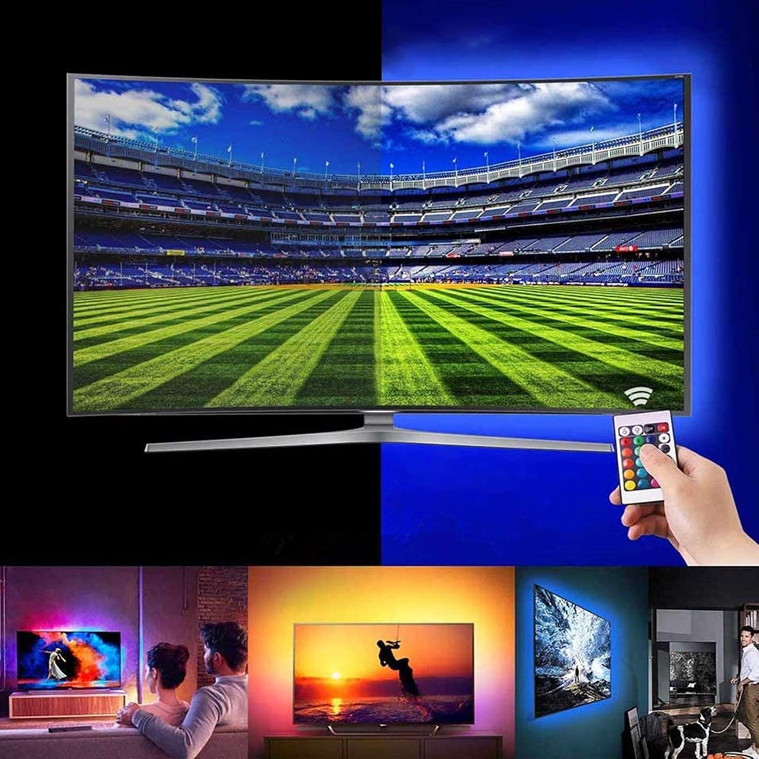 TV Background LED Strip Lights 16.4FT 5050 RGB LEDs Light