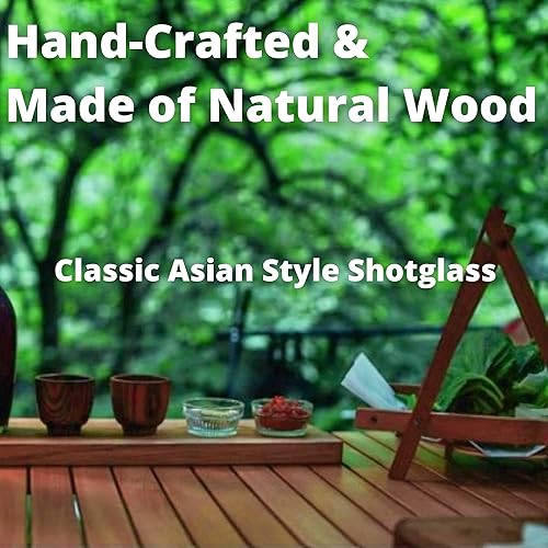 Miniatura 2 de Vasos de chupito de madera con caja de regalo  Juego de tazas de sake de madera hechas a mano para té, soju, licor y camping  Taza de madera