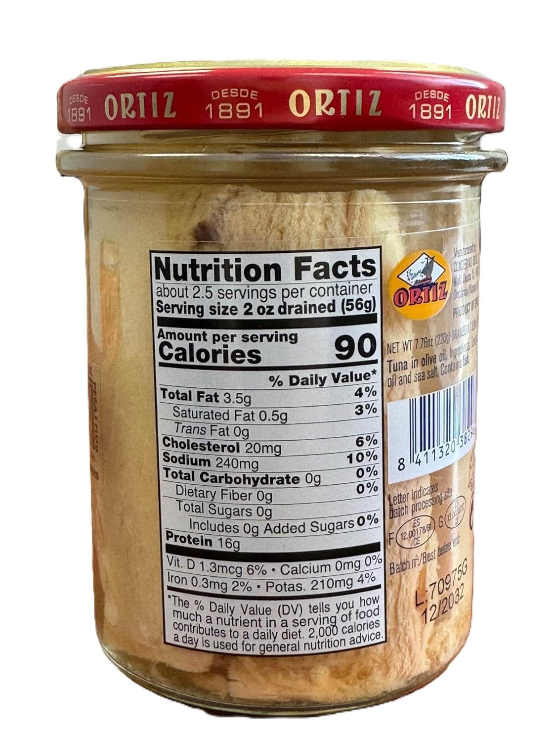 ORTIZ Yellowfin Tuna in Extra Virgin Olive Oil, 7.76 OZ