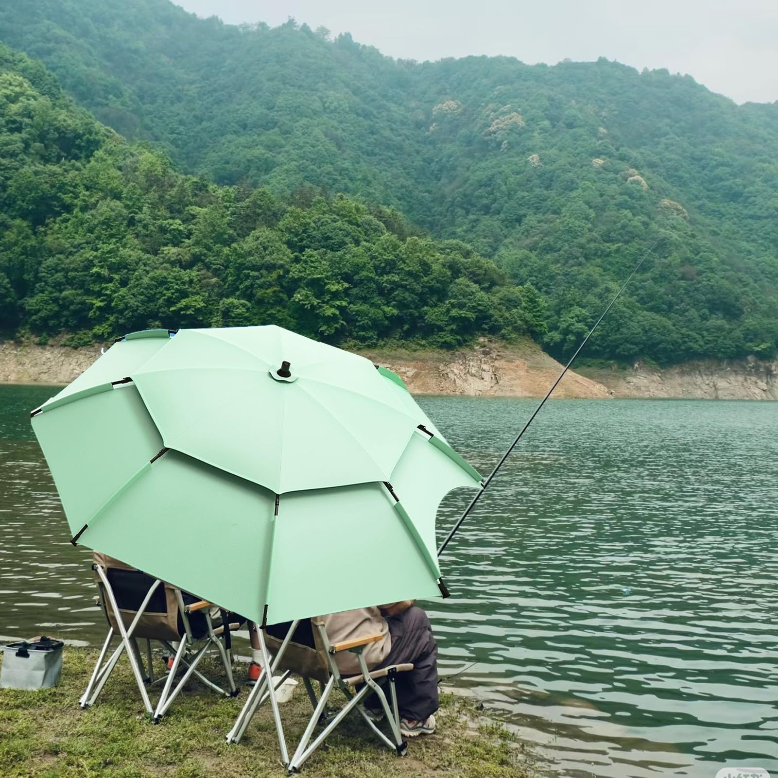 Parasol wędkarski zewnętrzny, wodoodporny, wiatroszczelny parasol plażowy z kotwicą do piasku, odchylanym drążkiem, torbą transportową