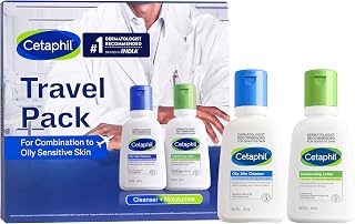 Cetaphil Travel Pack - Oily Skin Essentials - Oily Skin Facewash Cleanser 60ml and Moisturizing Lotion 60ml - Cleanser + Moisturizer Travel Essentials