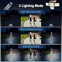 Vista 8 de 4500LM Solar Lights Outdoor Waterproof, 254 LED Solar Flood Lights Outdoor with 2 Motion Sensor, 4 Heads Security Light with Remote Control for Yard