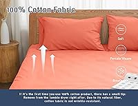 Vista 4 de Juego de 2 fundas de almohada estándar de tejido de percal de algodón tamaño Queen, preencogidas, transpirables e hipoalergénicas, juego de 2