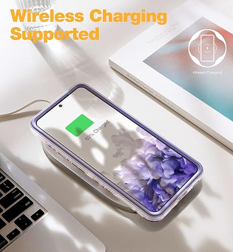 Miniatura 6 de SURITCH Funda de teléfono para Samsung Galaxy S21 de 6.2 pulgadas, cubierta frontal con protector de pantalla integrado, protección de cuerpo