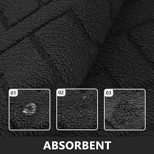 Miniatura 6 de hicorfe Alfombras y tapetes de cocina, polipropileno súper absorbente de 20 x 31.5 pulgadas, antideslizante, suave y cómodo, lavable a máquina para