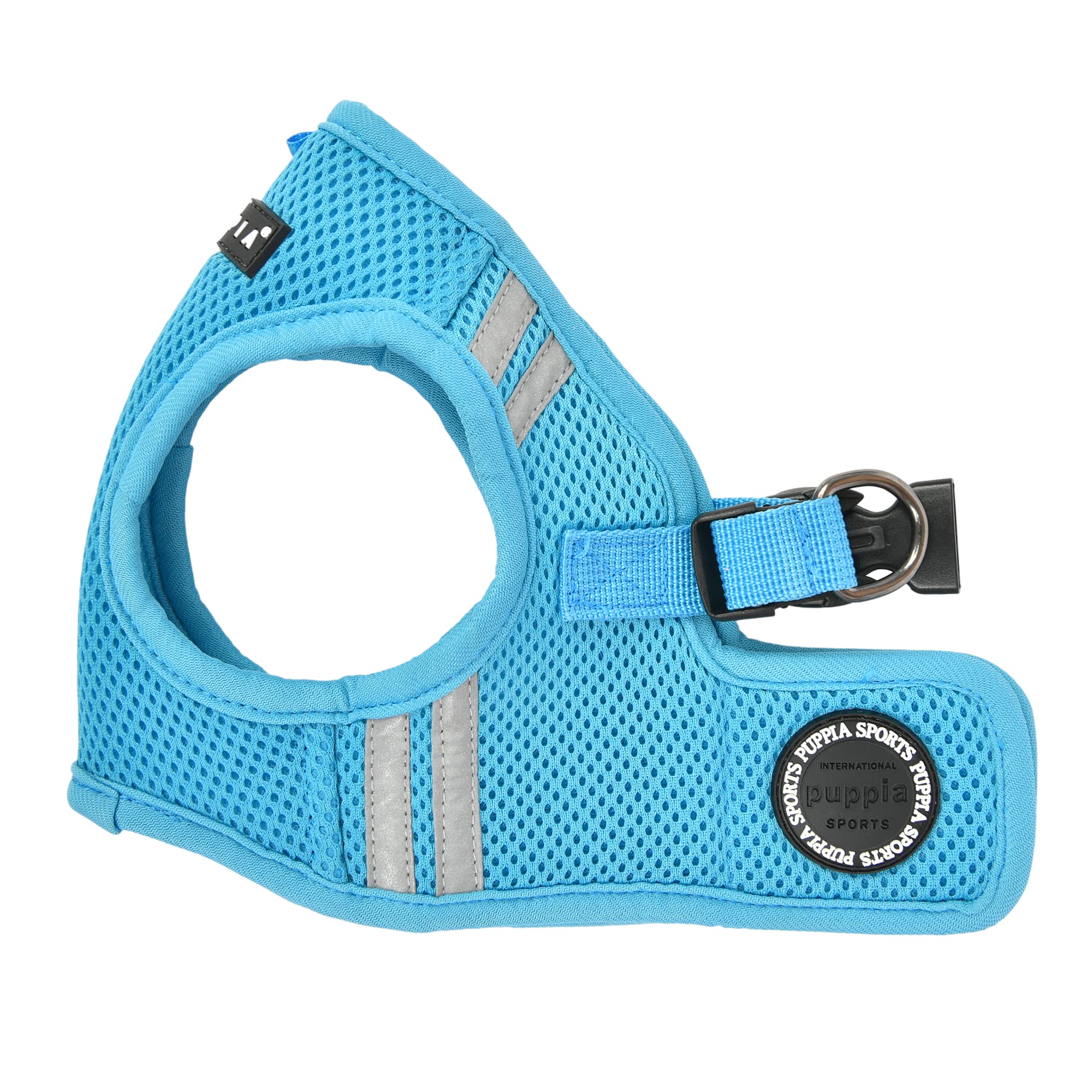 PuppiaSoft Vest Dog Harness No Choke Step-in Reflective Triple Layered Breathable Mesh for Small and Medium Dog, Sky Blue, Medium