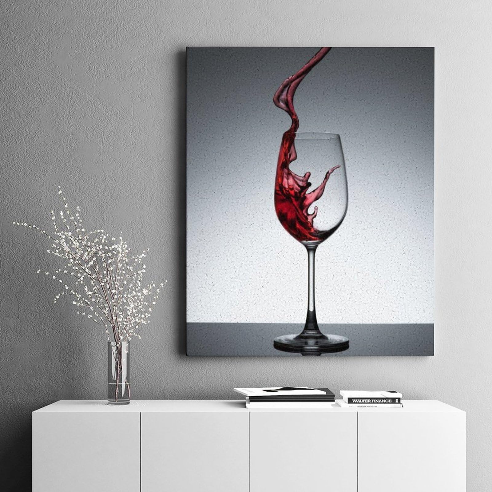 Amazon | ワイングラスに注がれた赤ワイン 数字油絵 広告静物写真 数字