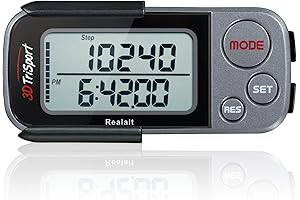 3DTriSport Walking 3D Pedometer with Clip and Strap