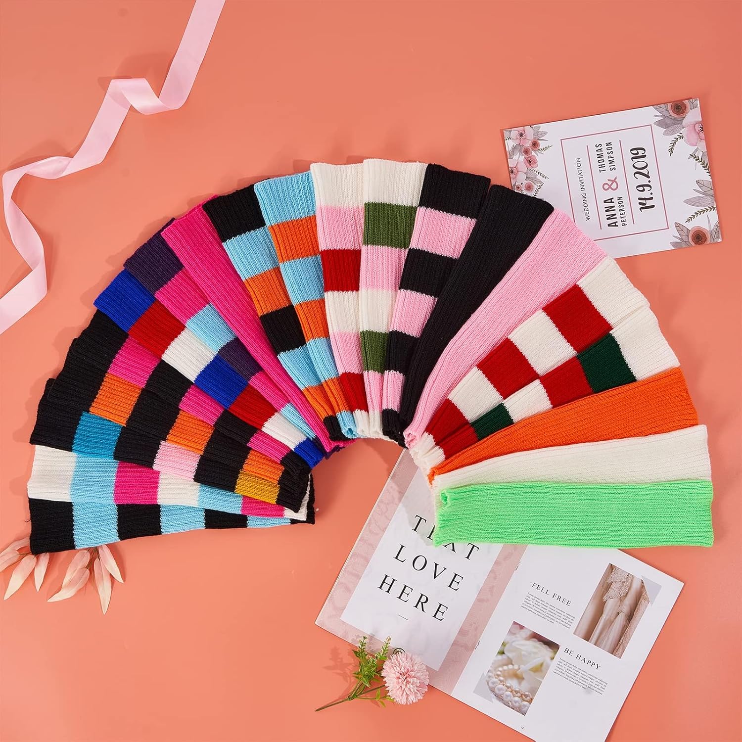 Abodhu Leg Warmers for Women Ribbed Knit Leg Warmer for Girls 80s Party Dance Sports Socks - Image 6