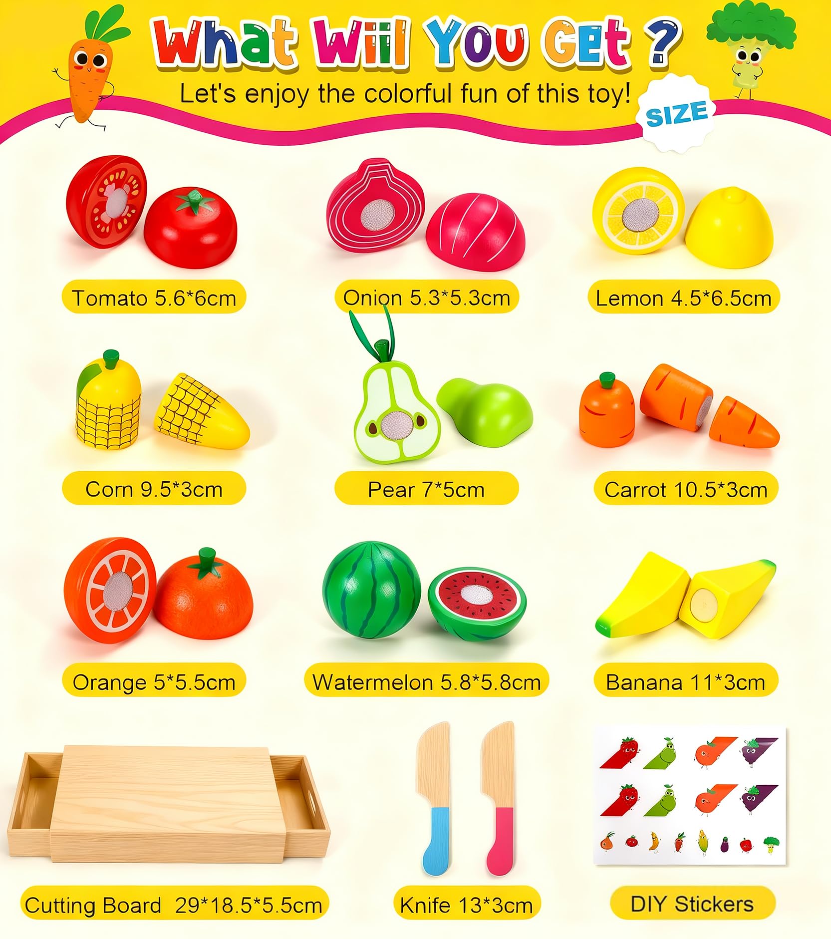 Woet® Set Insalata Giocattolo in Legno per Bambini - Set Cibo Giocattolo da 30 Pezzi - con Ciotola, Posate, Condimento e Verdure - Gioco di Ruolo per