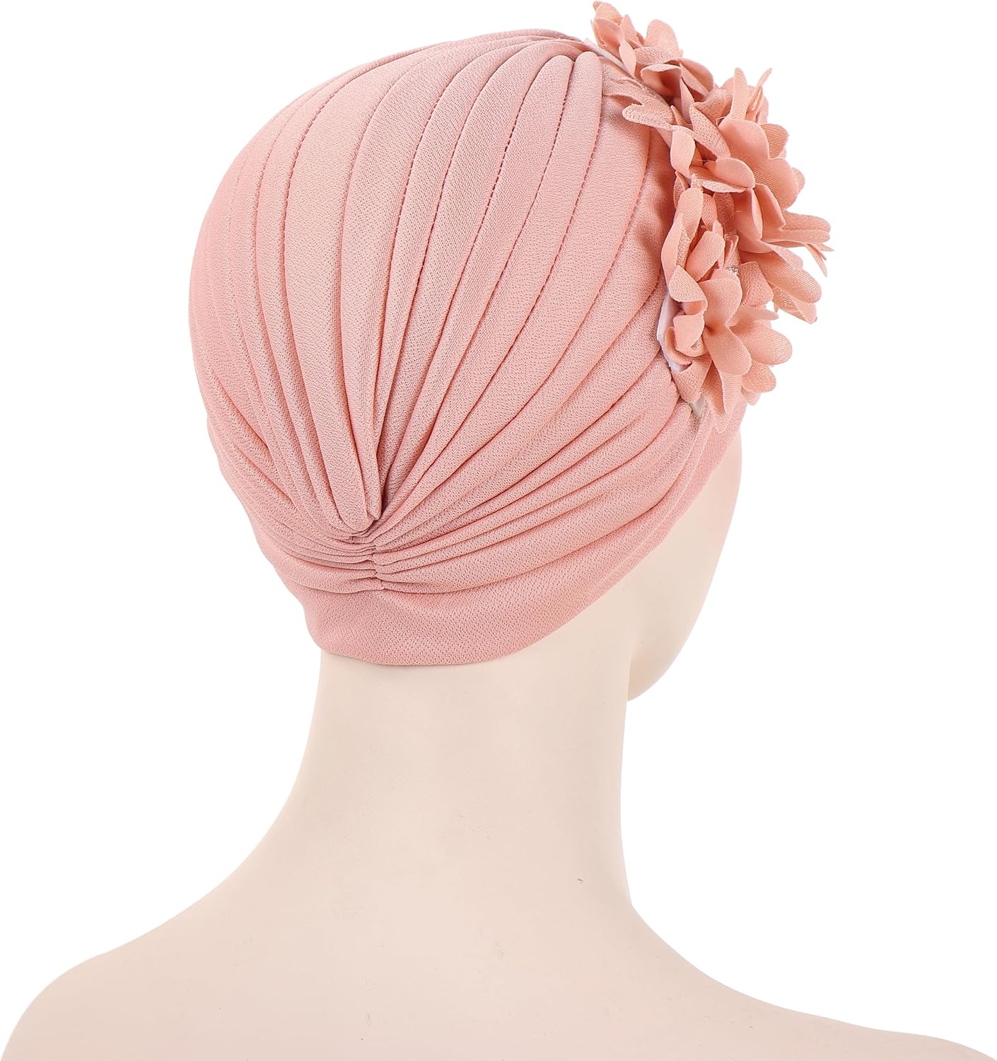 YYAOJHAO Women Flower Turban Hats - Ruffle Pre Tied Headwrap Caps Chemo Beanies Hijab Headscarf for Cancer Patient Hair Loss - Image 8