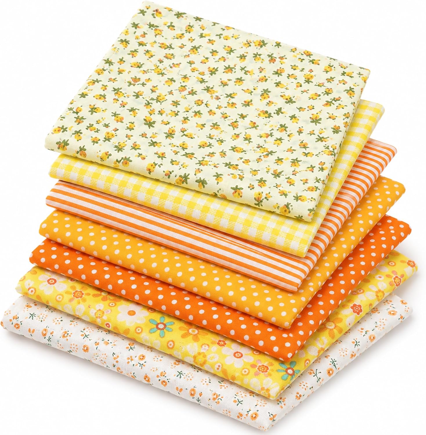 8-Piece Quilting Fabric Squares, Precut 100% Cotton, Assorted
