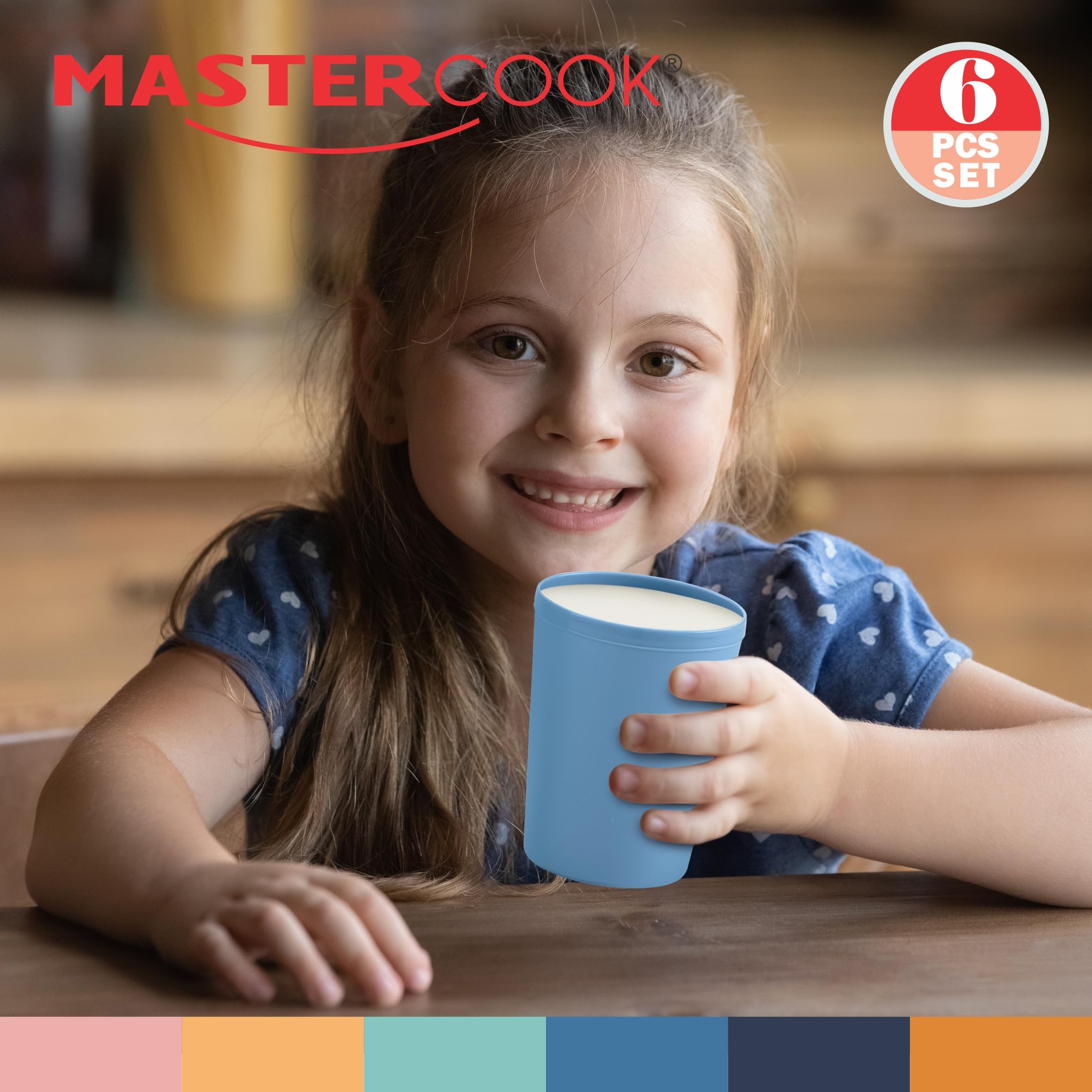 6 Bunte Kunststoff-Becher, 160 Ml – Stapelbar, Spülmaschinenfest, Für Kinder & Erwachsene